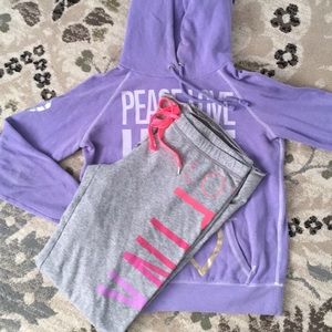 Pink sweatshirt and pants set